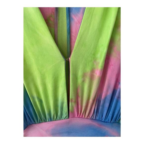 Bronx and Banco Maya Robe Gown Maxi Tie Dye Multicolor Gala Prom Beachy Size S - Picture 9 of 16